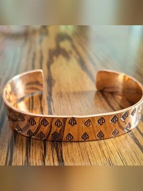 Copper Cuff Bracelet Southwestern Cactus Design